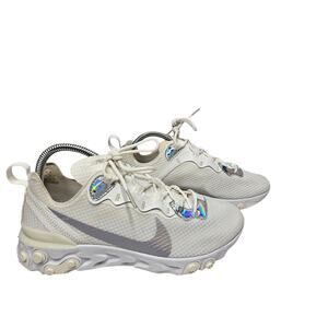 Nike React Element 55 Summit White/Metallic Silver CN0147 100 Women's Size 9